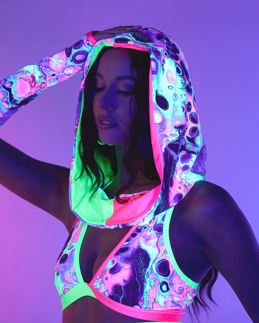 Acid Aura Rolita Couture x iHR Groove n Glow Hood — Alternate view