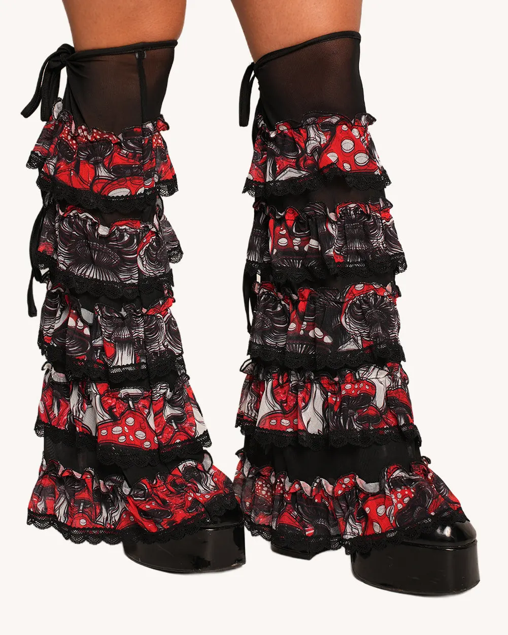 Secret of Life Mushroom Ruffle Leg Covers — Alternate view