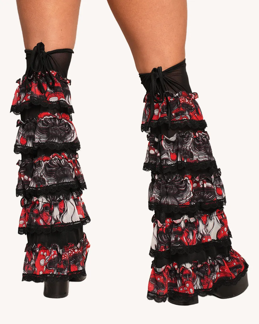 Secret of Life Mushroom Ruffle Leg Covers — Detail view