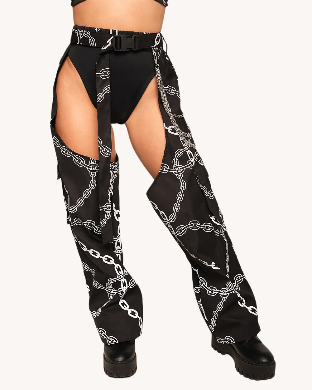 Power Surge Silver Reflective Chaps — Alternate view