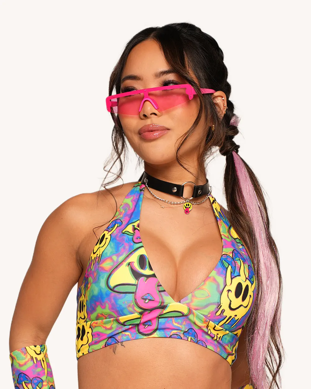 Welcome to Trippyland Halter Top with Sleeves — Detail view