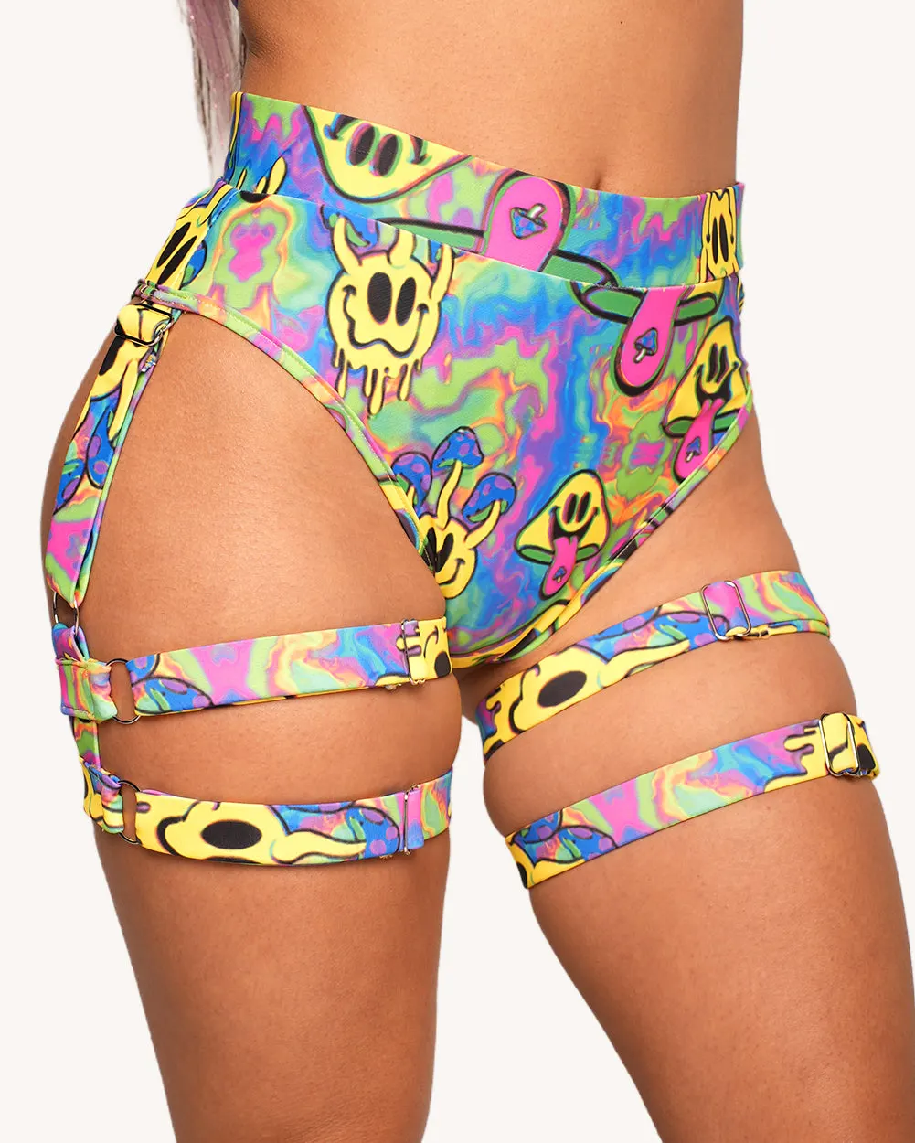 Welcome to Trippyland Harness Booty Shorts — Alternate view