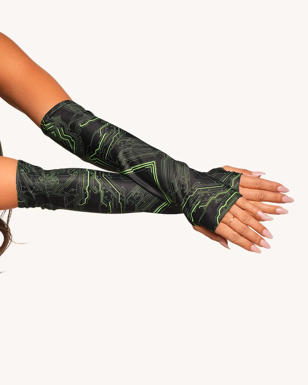 Cyber Matrix Bodysuit with Sleeves — Detail view